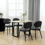 Set Of 4 Sherpa Dining Chairs Boucle Kitchen Chairs | One Size | Black