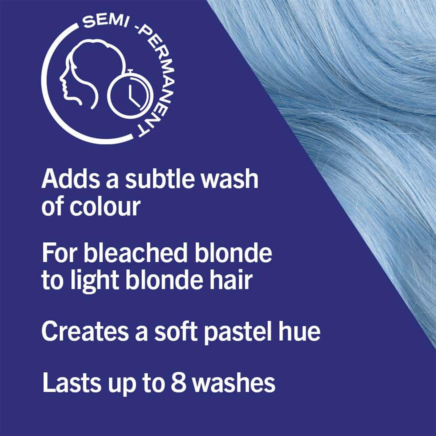 Live Ultra Brights Semi-permanent Hair Dye, P121 Denim Steel 3pk