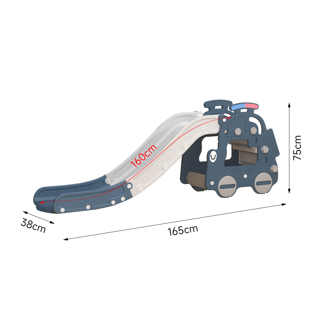 Car Shaped Climber And Slide Set With Toy Storage Eco-friendly Hdpe & Pp Material | Blue