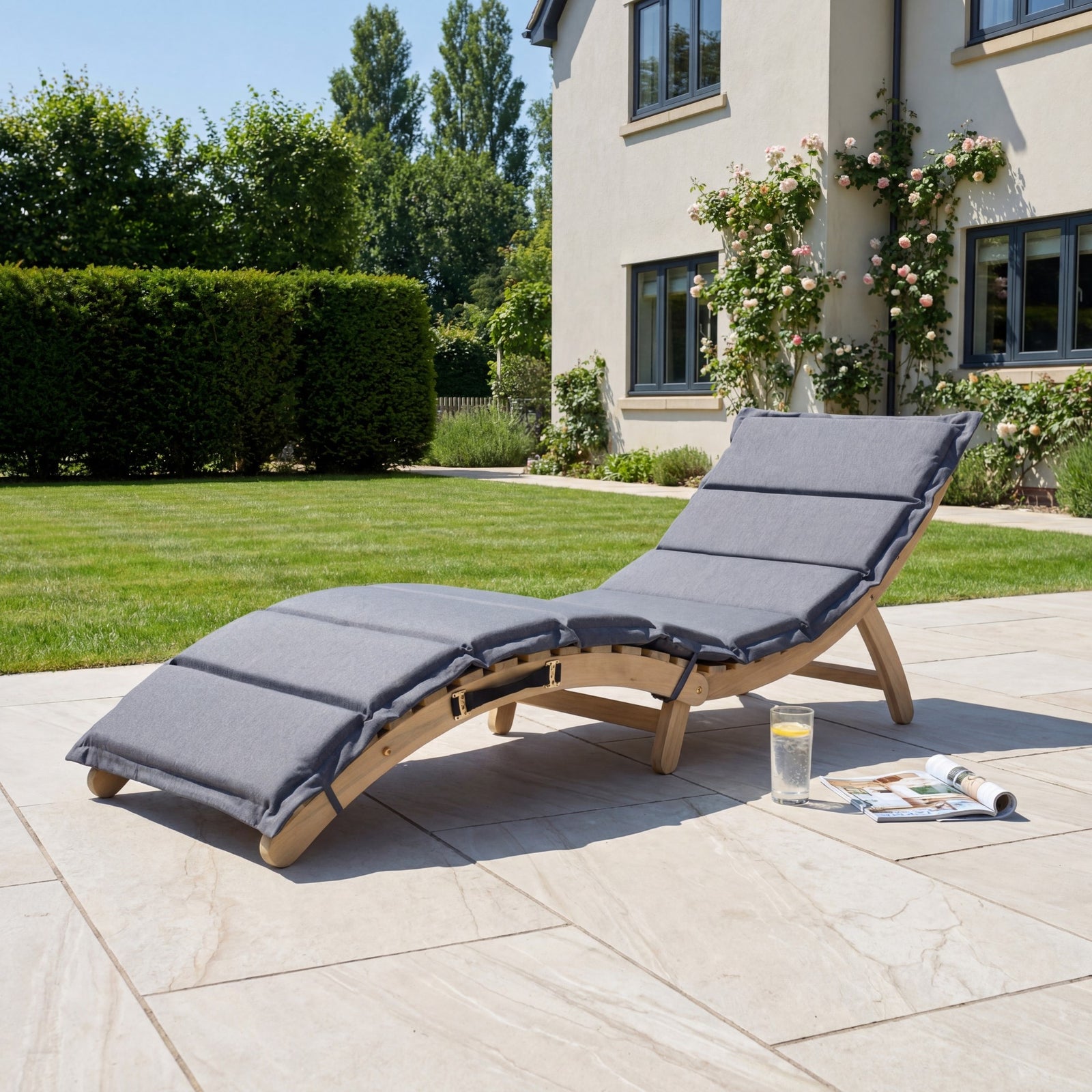 Solara Curve Sun Lounger | Grey