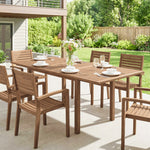 Extending Garden Table, Acacia Wood Outdoor Dining Table For 6-8