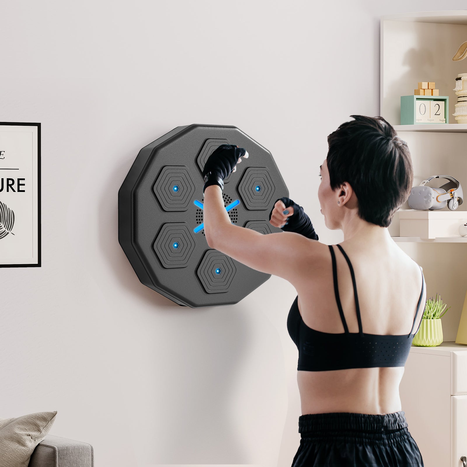 Music Boxing Machine W/ Bluetooth Led, For Punching Training