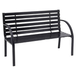 Outdoor Garden Metal Wood Bench