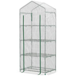 4-tier Portable Greenhouse W/ Pe Cover | White