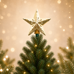 Indoor & Outdoor Living Gold Star Tree Topper-cut-out Snowflake Design