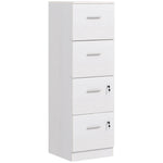 4 Drawer File Cabinet Locking Filing Cabinet | White