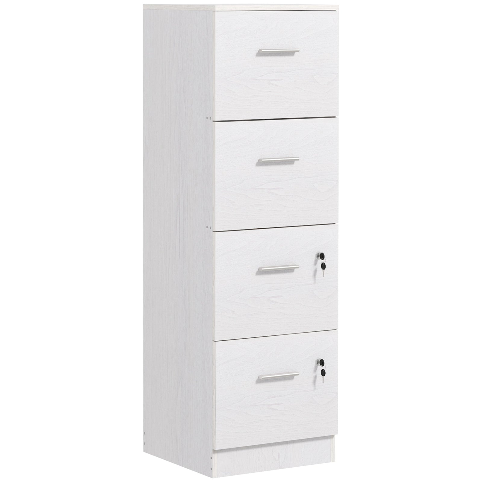 4 Drawer File Cabinet Locking Filing Cabinet | White