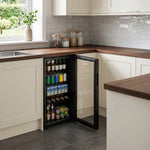 Glass Door Beverage Cooler With Led Light | 109l | Black