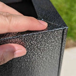 Zinc Galvanised Tall Square Planter | 25cm x 25cm x 50cm | Silver Black