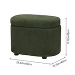 Breeins Modern Corduroy Storage Ottoman With Plastic Legs