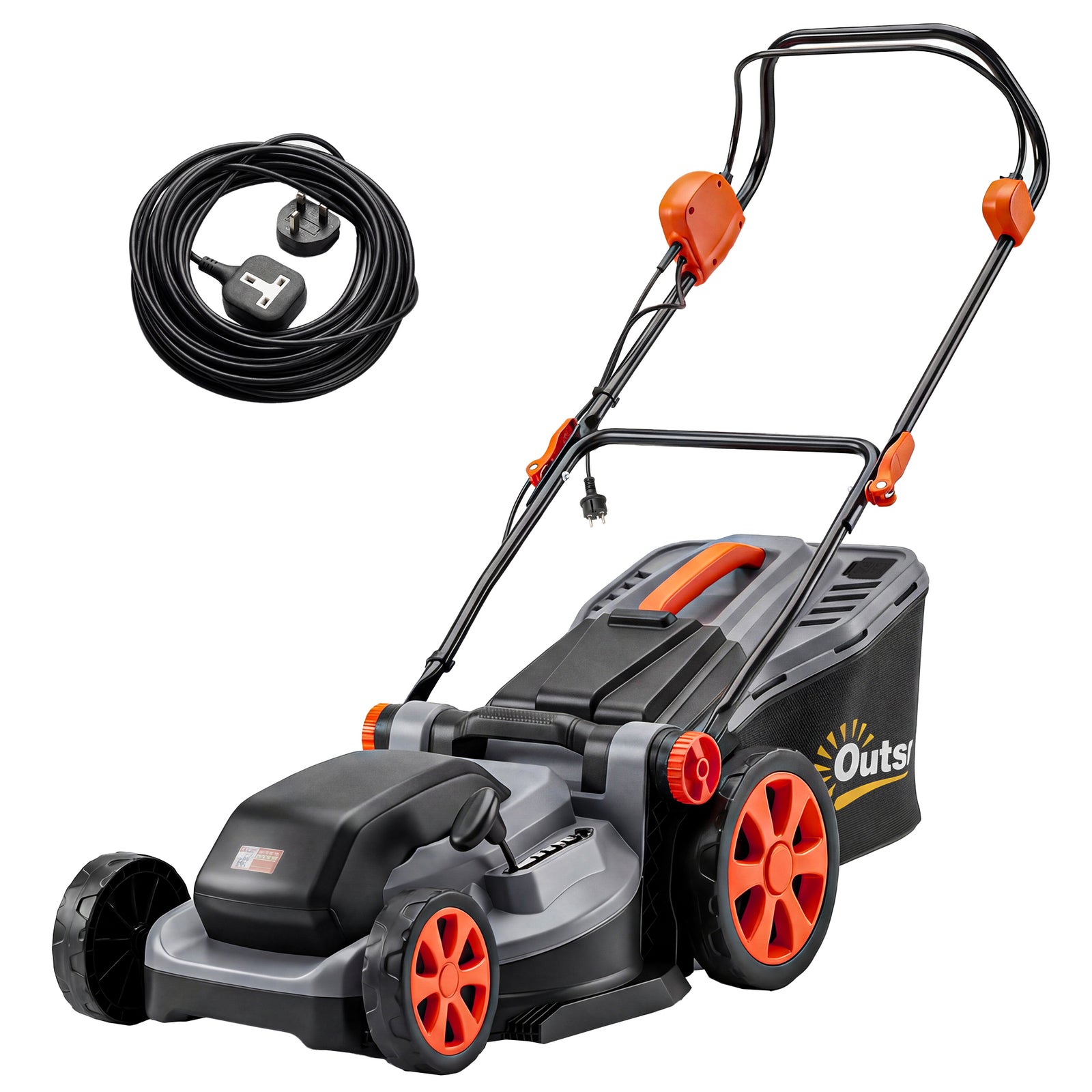 1800w Electric Lawnmower With 40cm Cutting Width, Mulching Feature