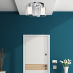 Semi-flush Mount Ceiling Light W/ Metal Base For Living Room