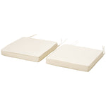 45 X 45cm Garden Chair Cushion With Ties And Zip Seat Pads | Cream