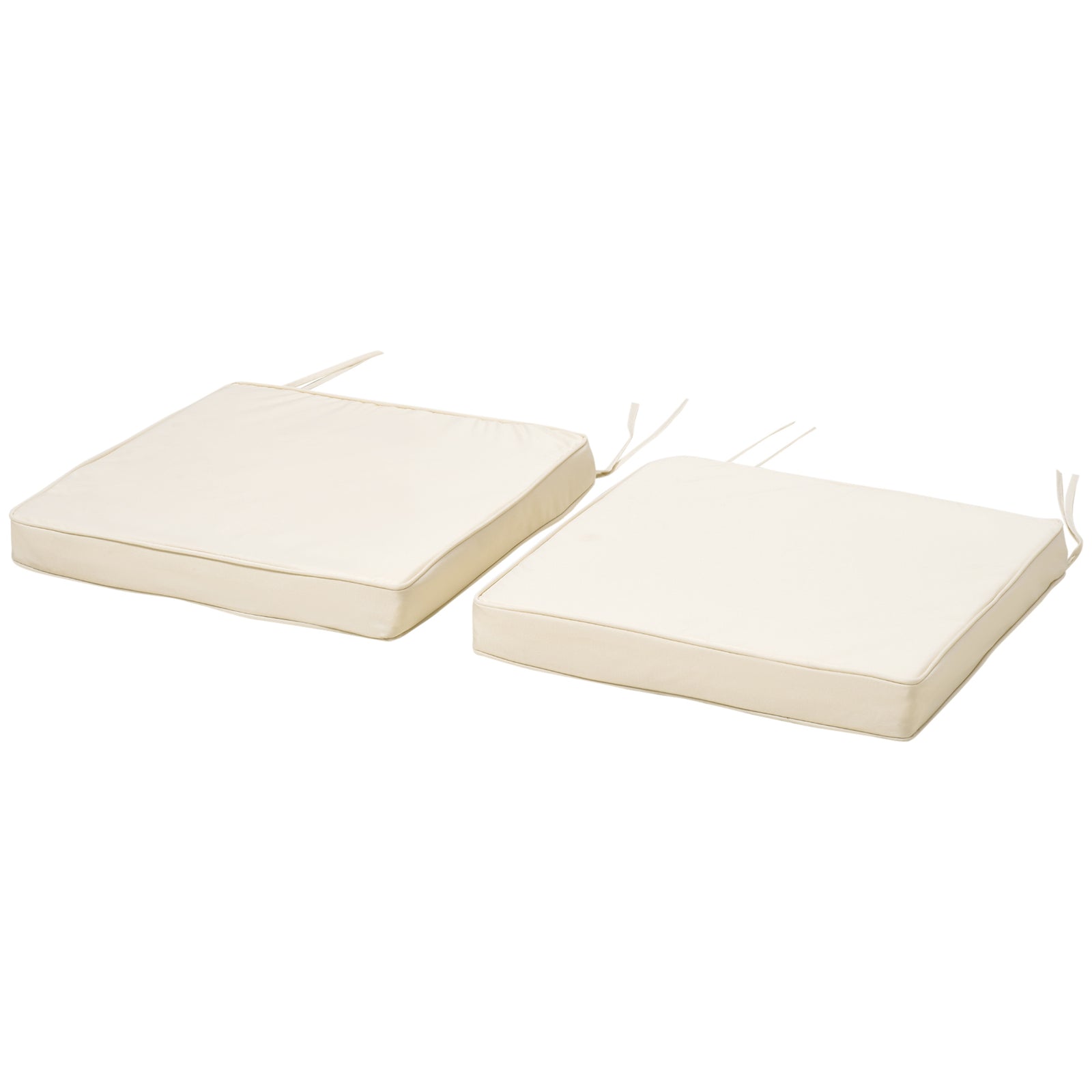 45 X 45cm Garden Chair Cushion With Ties And Zip Seat Pads | Cream