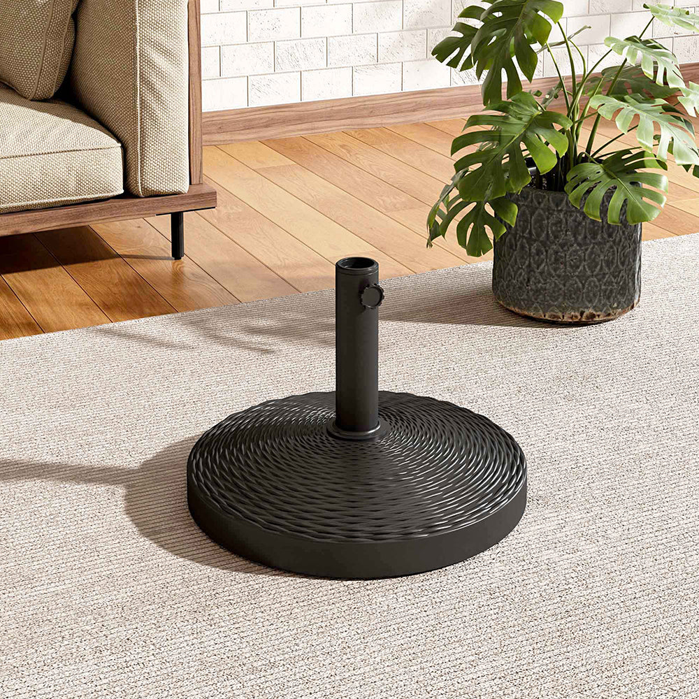 Stripe-Patterned Heavy-Duty Resin Parasol Stand & Umbrella Base