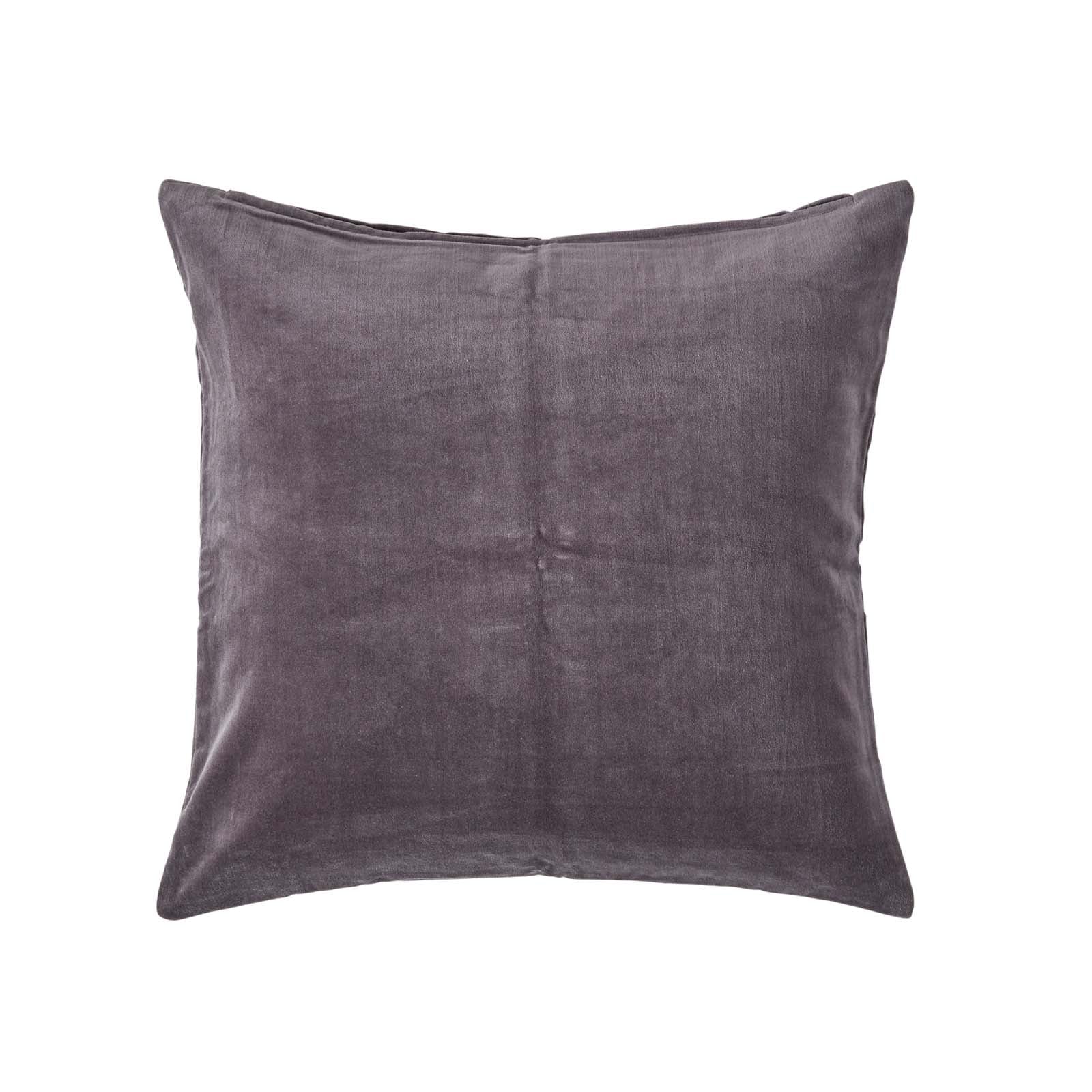 Luxury Cotton Velvet Cushion Cover | 40cm x 40cm | Dark Grey