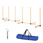 Dog Agility Weave Poles Training Obstacle Course Set With Whistle