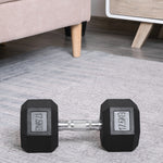 17.5kg Hex Rubber Dumbbell For Home Exercise | Black