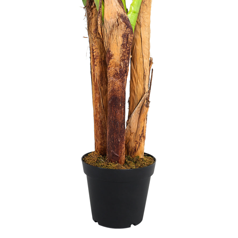 180cm H Banana Artificial Tree 3 Trunk In Black Planter