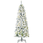 4/5/6ft Prelit Snow Flocked Christmas Tree With Light | 6ft | Green