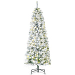4/5/6ft Prelit Snow Flocked Christmas Tree With Light | 6ft | Green