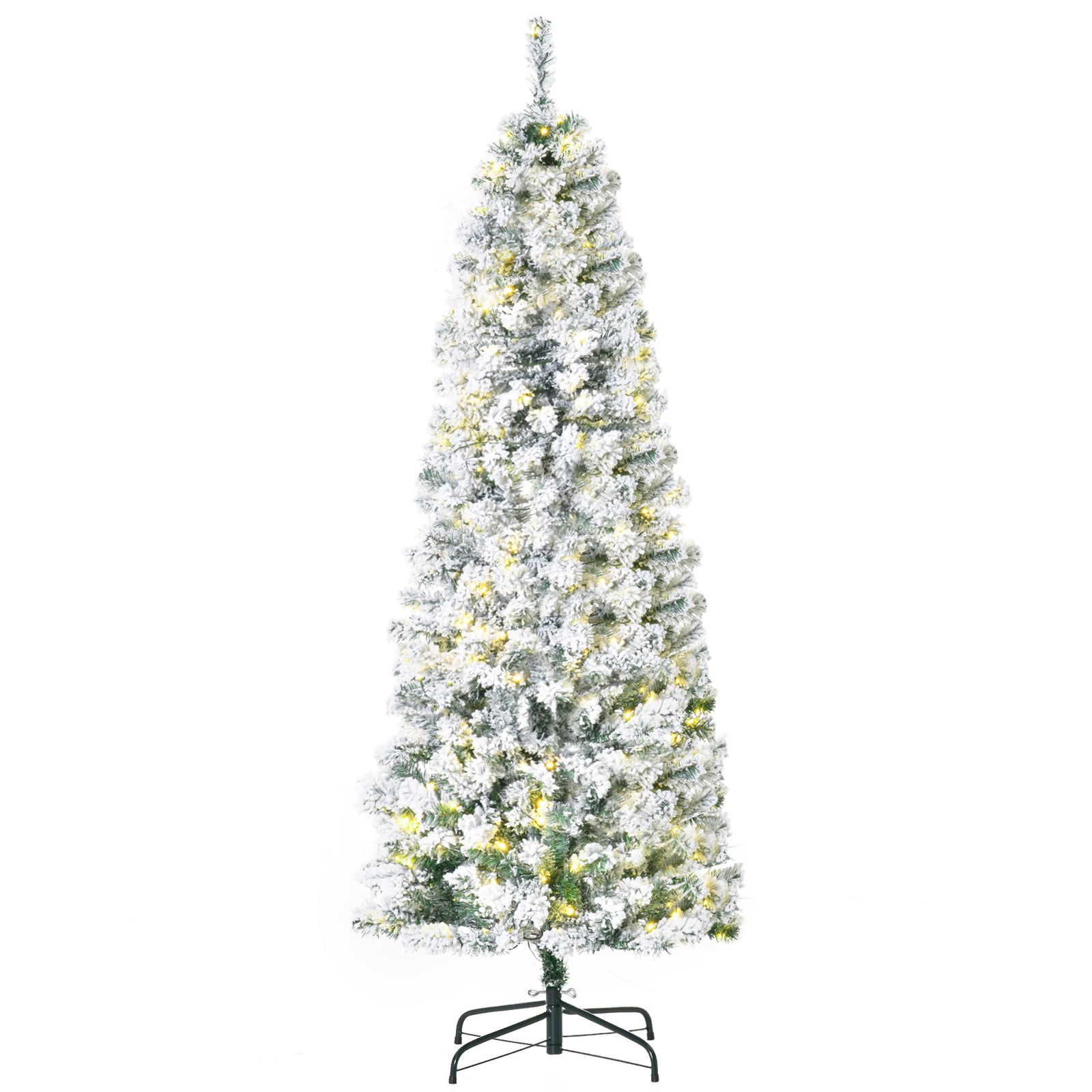 4/5/6ft Prelit Snow Flocked Christmas Tree With Light | 6ft | Green