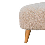 Solid Mango Wood Mud Boucle Triangle Footstool
