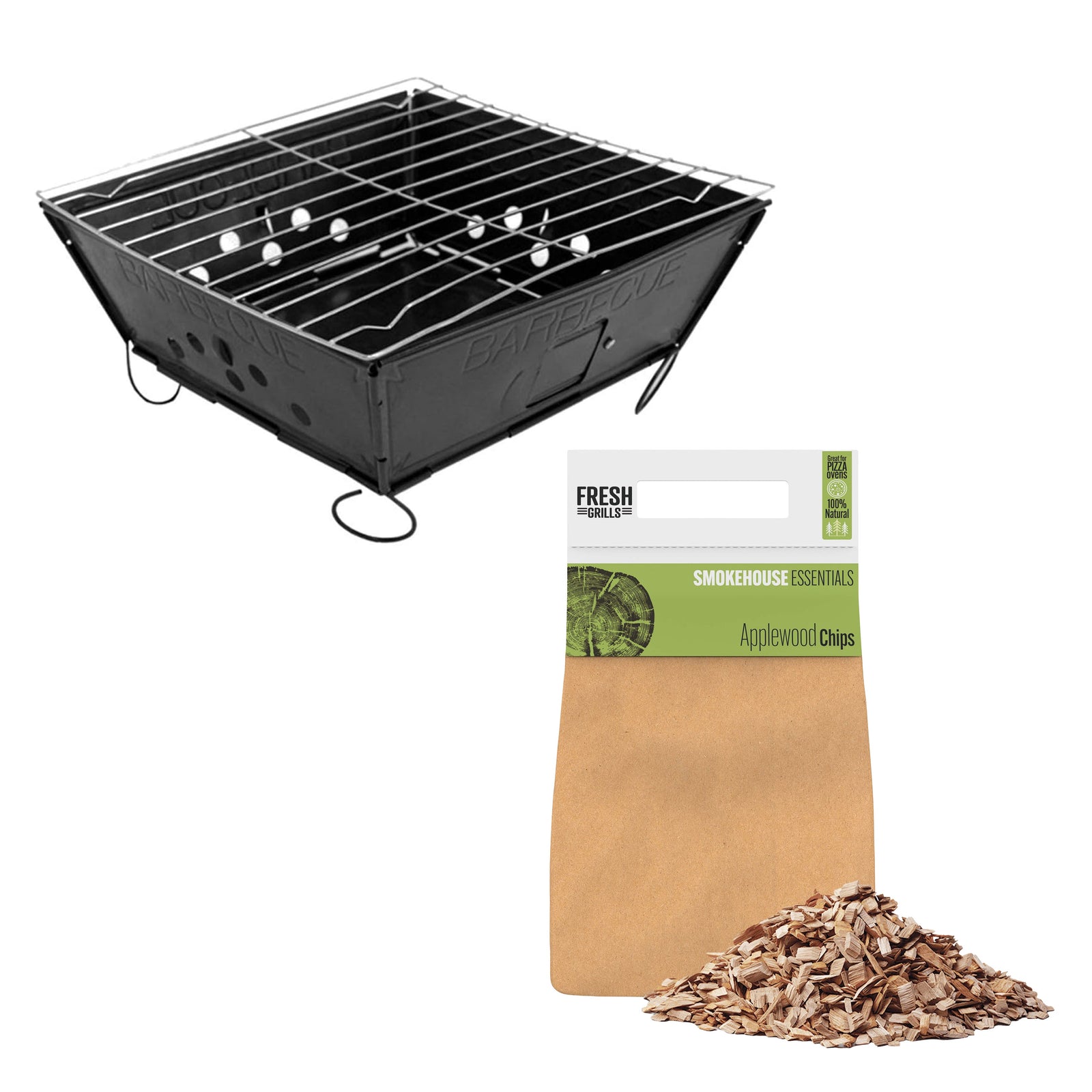 Portable Bbq With Applewood Wood Chips
