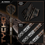Tycho Darts - Steel Tip - 90% Tungsten | 26g | Black