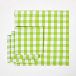 Block Check Cotton Gingham Napkins, Set Of 4 | 45cm x 45cm | Green