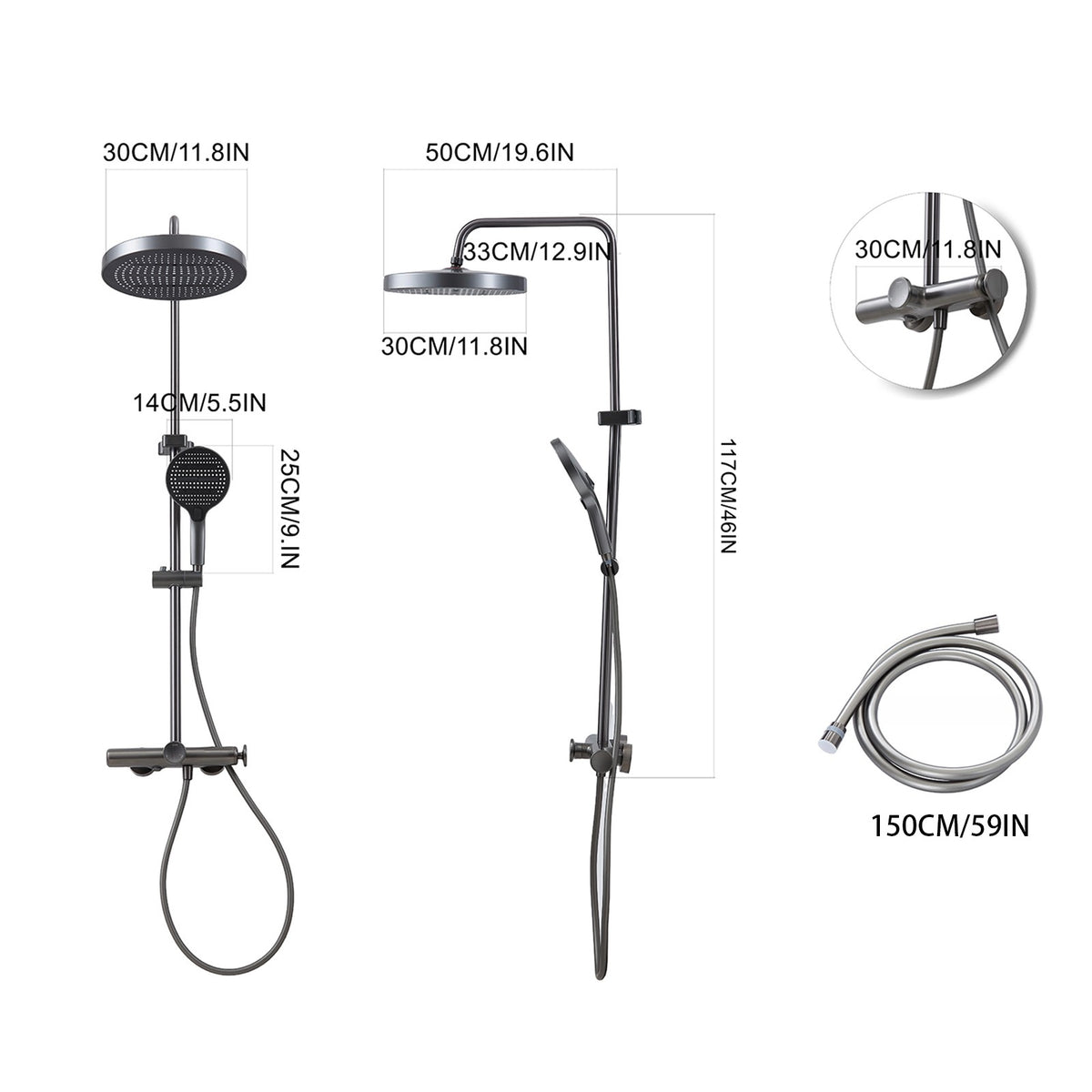 Breeins Wall-mount Bathroom Shower System Set