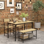 Industrial 4 Piece Dining Table And Chair Set Kitchen Table | Natura