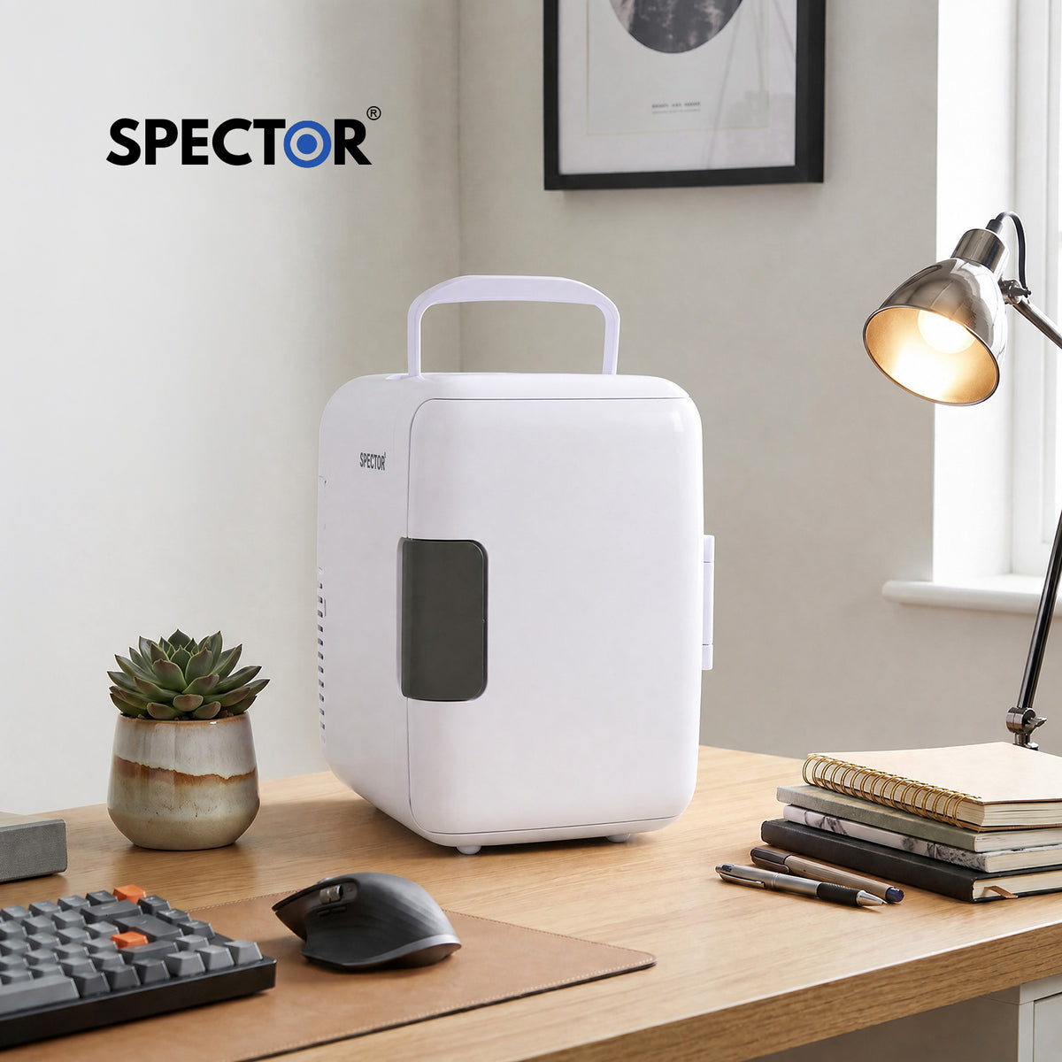 Spector Mini Fridge Portable Fridge, Cooler And Warmer, White