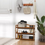 3-tier Shoe Rack Acacia Wood Shoe Storage Shelf Bedroom