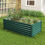 Rectangular Raised Garden Bed Raised Planters For Garden Outdoor | Dark Green