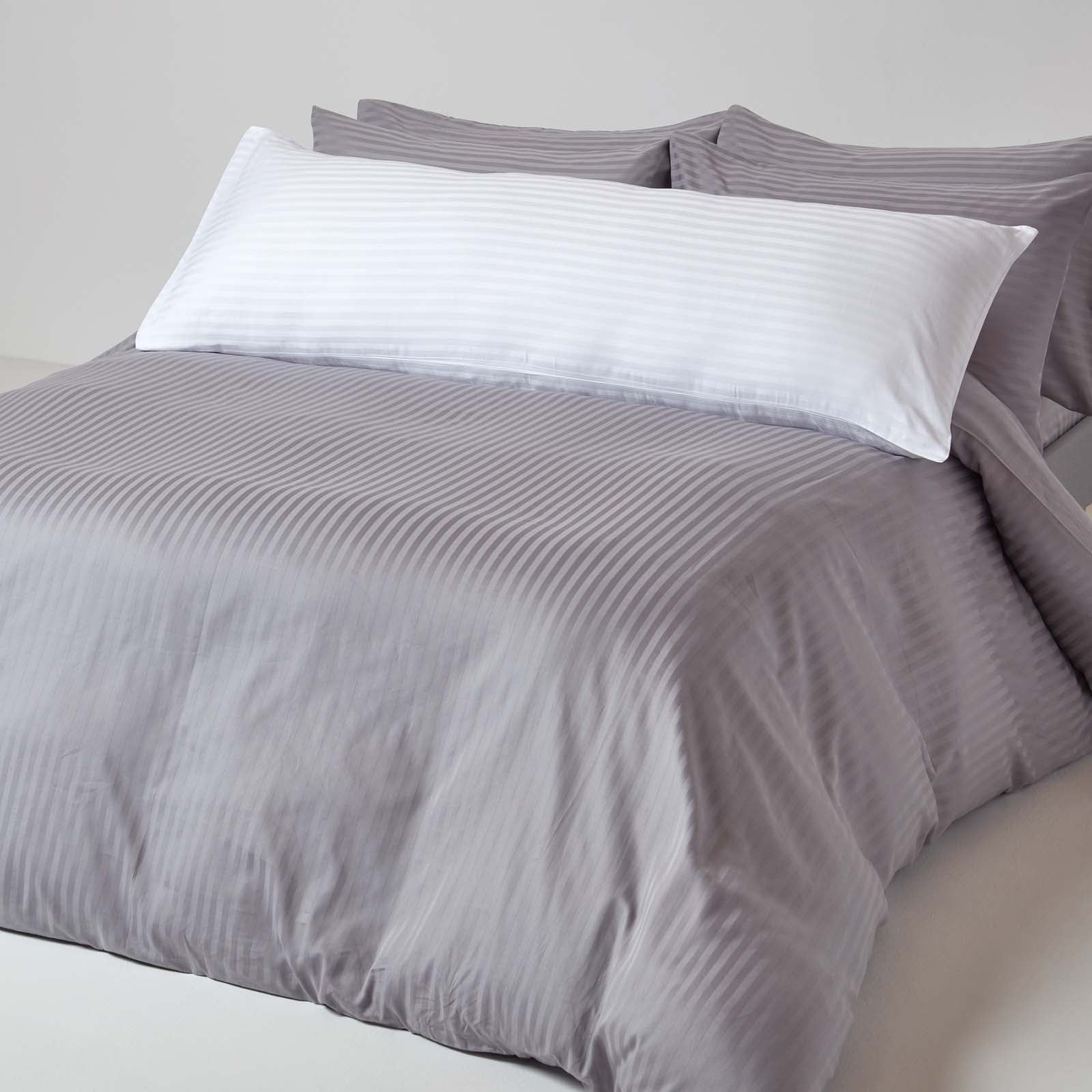 Egyptian Cotton Satin Stripe Housewife Pillowcase 330 Tc | Body | White
