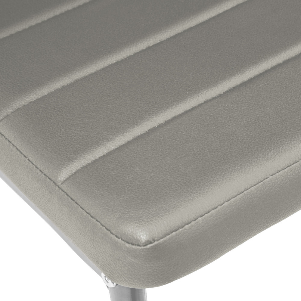 Set Of 2 Modern Faux Leather Armless High Back Dining Chairs | Set of 2 | Grey