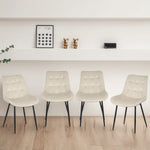 Erica Plush Velvet Comfort Dining Chairs - Set Of 4 | One Size | Beige