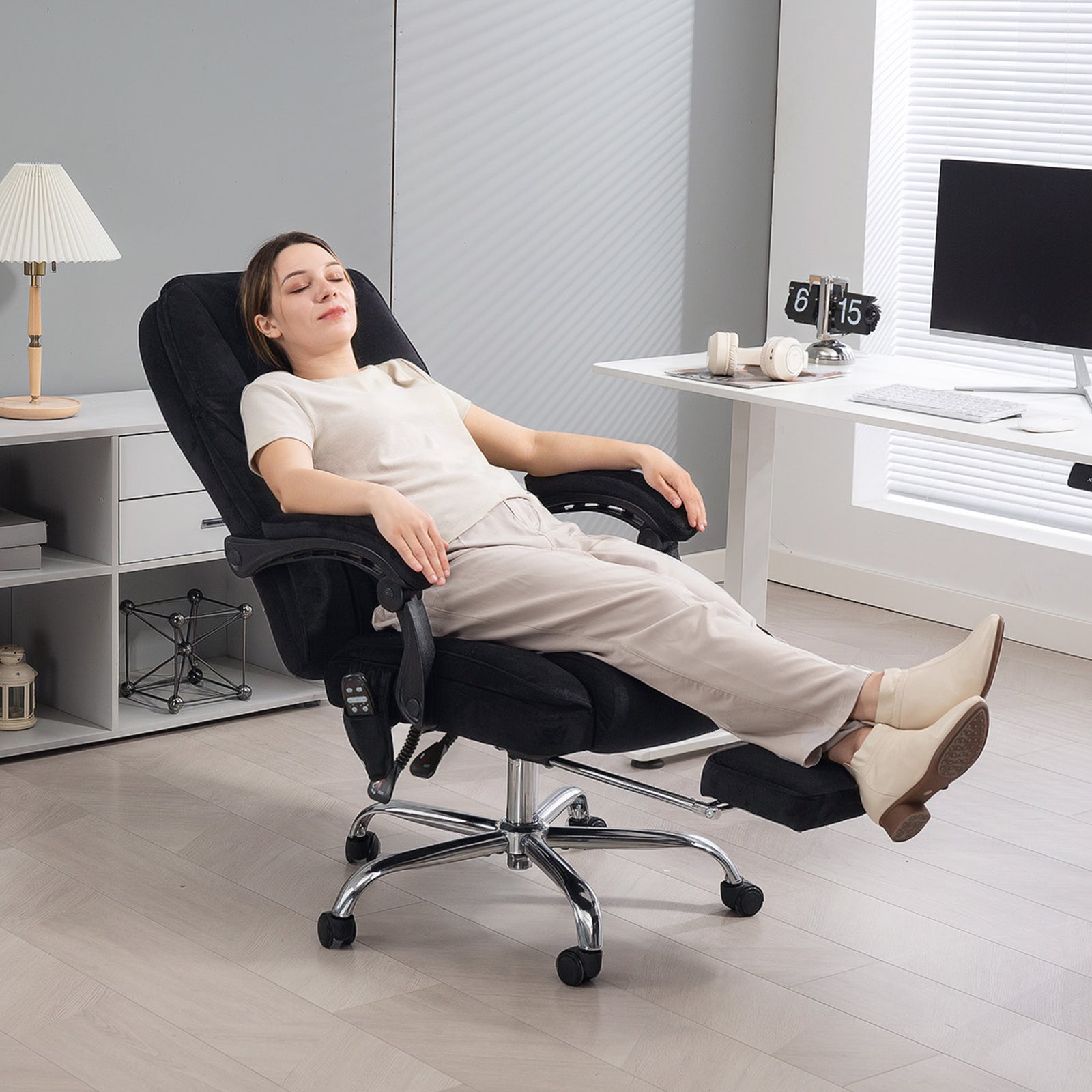 Massage Chair, Reclining Desk | Black