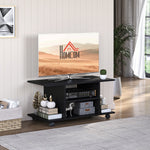 Modern Tv Cabinet Stand Storage Shelves Black