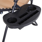 Zero Gravity Chair Adjustable Patio Lounge W/ Cup Holder | Beige