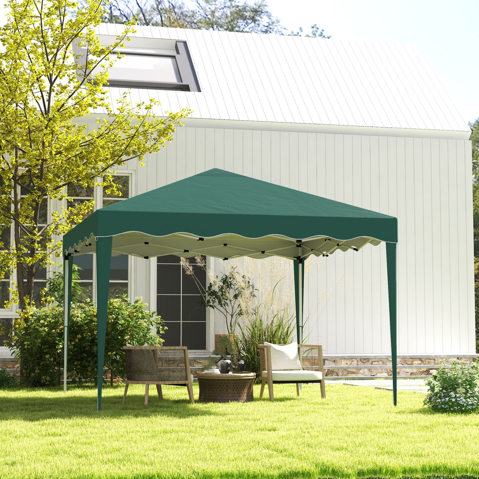 3x3(m) Pop Up Gazebo Marquee Tent For Garden W/ Carry Bag | Green