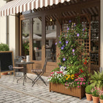Wood Planter Raised Garden Bed With Trellis & Hanging Roof