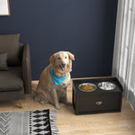 Stainless Steel Raised Dog Bowl W/ 21l Storage Drawer, For Large Dogs | Black