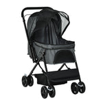 Pet Stroller Dog Foldable Travel Carriage With Reversible Handle | Gray
