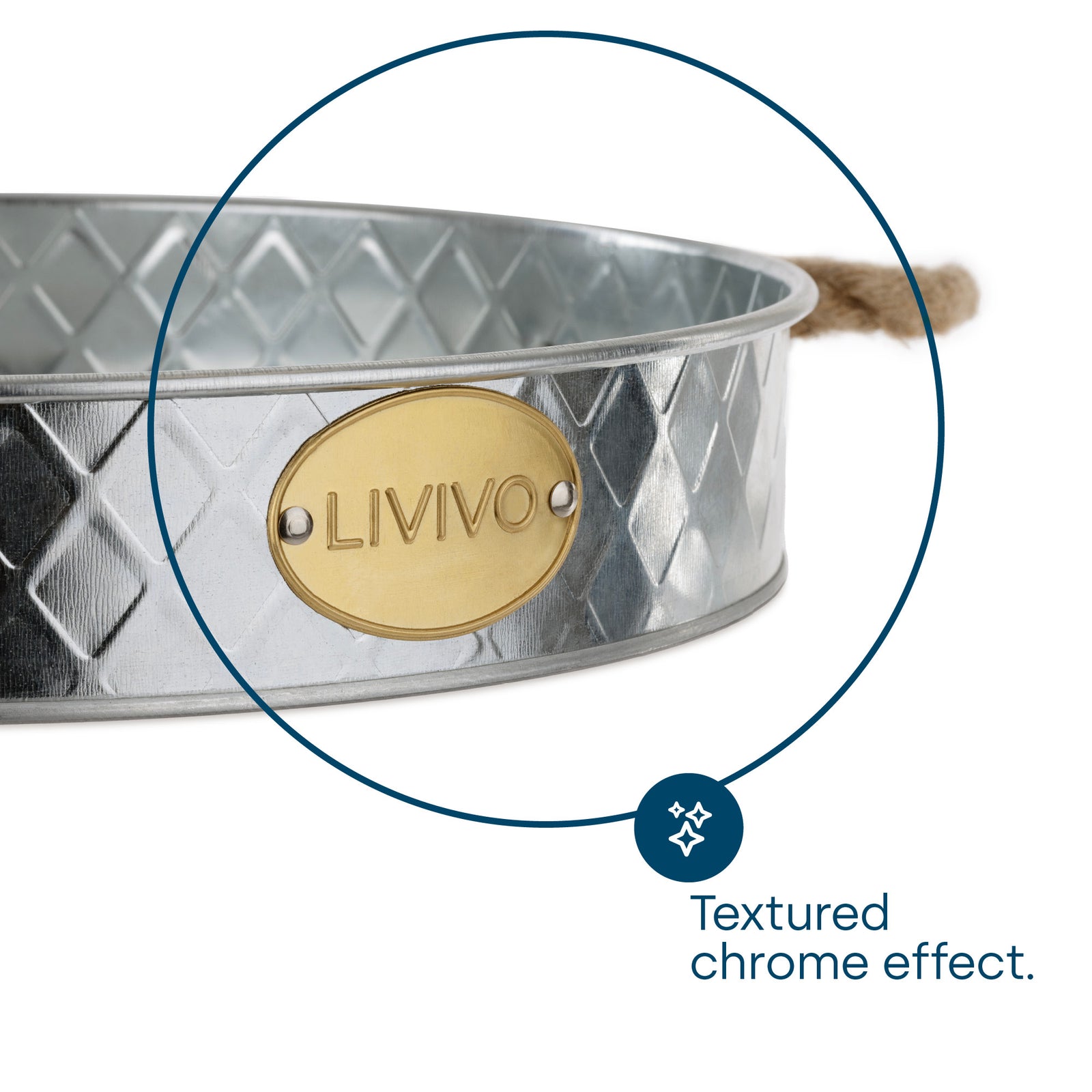 Champagne Serving Tray - Galvanised Steel