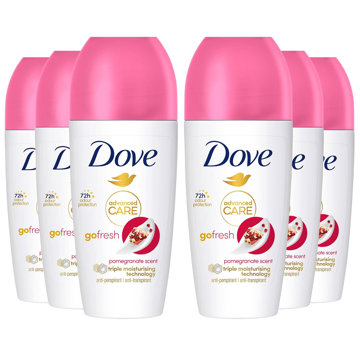 Roll On Go Fresh Pomegranate 72h Lasting Women's Anti-perspirant 50ml, 6pk
