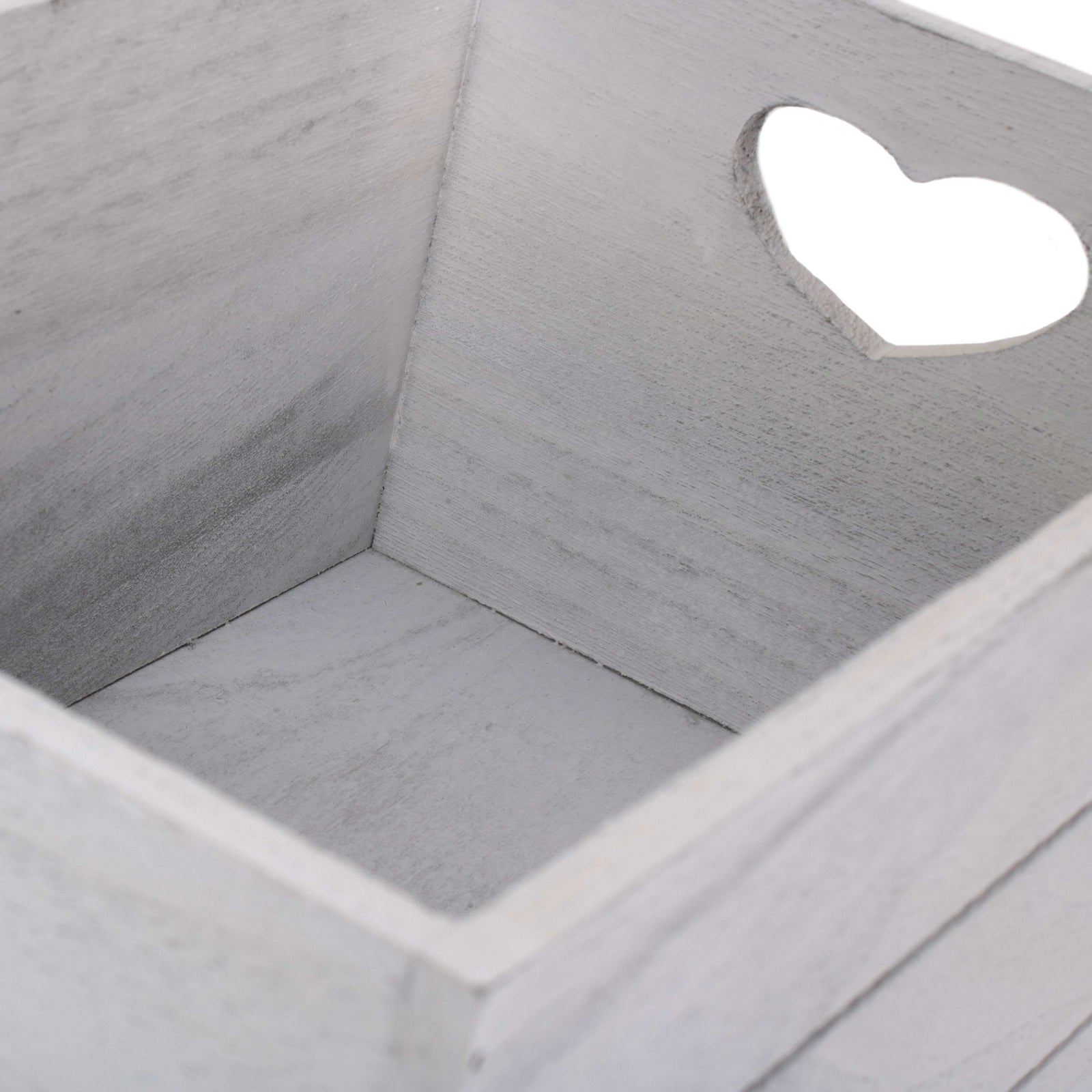 30cm White Wash Wooden Box