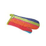 HOMESCAPES Multi Stripe Cotton Double Oven Mitt Glove