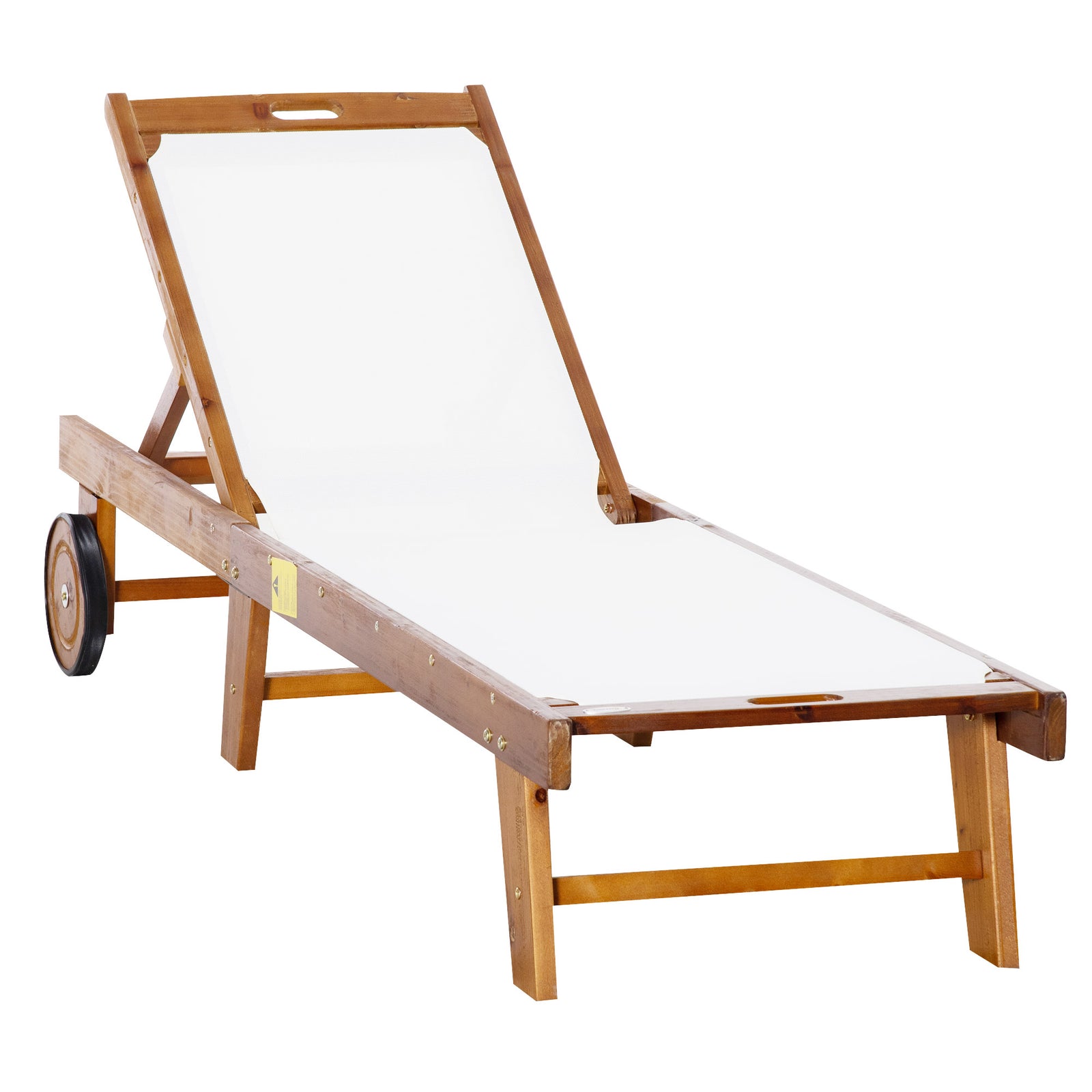 Outdoor Texteline Chaise Lounger W/ Wheels